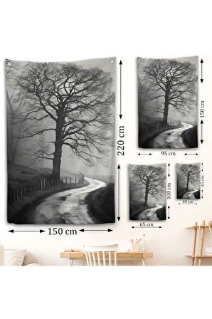 Karanlıktaki Gizemli Ağaç Duvar Örtüsü-7522