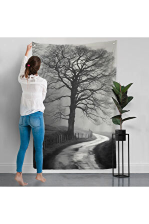 Karanlıktaki Gizemli Ağaç Duvar Örtüsü-7522