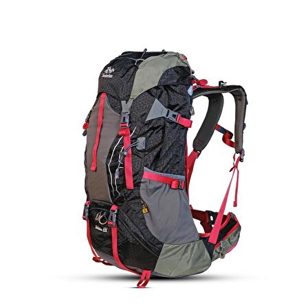 Milo Senterlan Cave 65 lt Su Geçirmez Outdoor Sırt Çantası Kırmızı Siyah