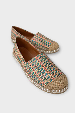 Kadın Espadril Desenli Babet Ayakkabı BEJ