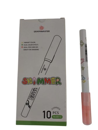 Brons Marker Kalem Işıltılı Ateş Kırmızı S-R107 (10 Lu Paket)