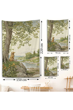 Manzarayı İzleyen Yalnız Köpek Duvar Örtüsü-7525