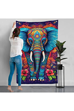 Fil Mandala Duvar Örtüsü-7526