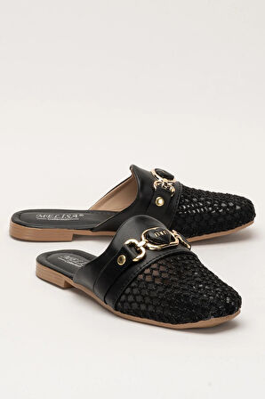 Kadın Tokalı FileliTerlik SİYAH