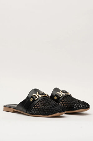 Kadın Tokalı FileliTerlik SİYAH