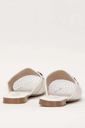 Kadın Tokalı FileliTerlik BEYAZ