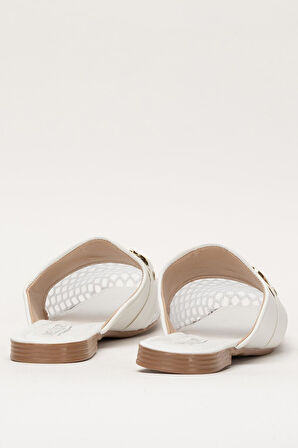 Kadın Tokalı FileliTerlik BEYAZ