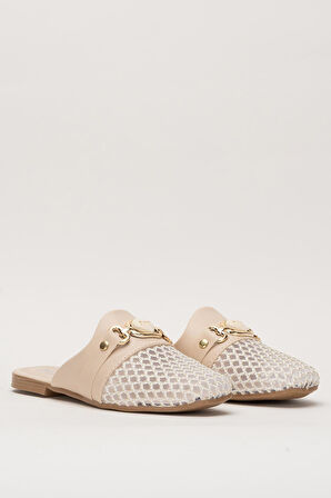 Kadın Tokalı FileliTerlik KREM