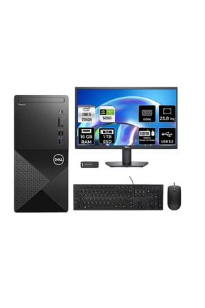 Vostro 3030MT i5 12400 16GB 1TB SSD RTX5050/8GB FDOS Masaüstü Bilgisayar + 23.8" Monitör