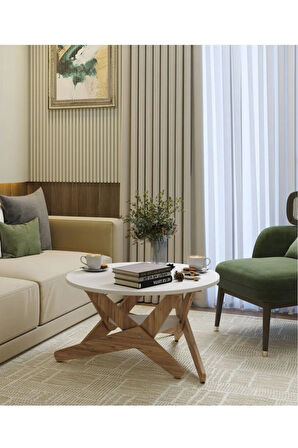 Reyo 80×40cm Beyaz Atlantik Çam Çok Amaçlı Sehpa Masa %100 Mdf Mutfak Yemek Çalışma Masası Orta Sehpa