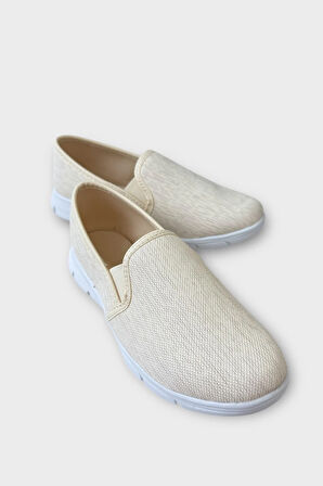 Kadın Silinebilir Babet Ayakkabı KREM