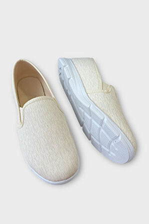 Kadın Silinebilir Babet Ayakkabı KREM