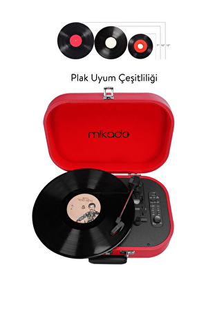 Mikado Nostalgia MN-101 Pikap Kırmızı Usb+RCA+Bluetooth Destekli Müzik Kutusu