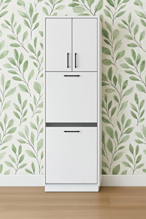  Nergis Çok Amaçlı Dolap Kirli Çamaşır Sepeti Dolabı 150x60