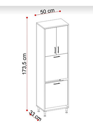  Nergis Çok Amaçlı Dolap Kirli Çamaşır Sepeti Dolabı 150x60