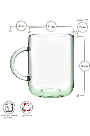 55192 Aware Iconic 245 ML Cam 2li Kulplu Çay Kahve Meşrubat Bardağı Takımı