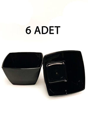 6 Adet 53056 Tokio Cam Siyah Kase Çerezlik Kahvaltılık Takımı