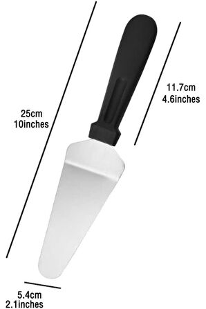 Paslanmaz Çelik Plastik Saplı Üçgen Pasta Kek Pizza Servis Spatulası Kürek