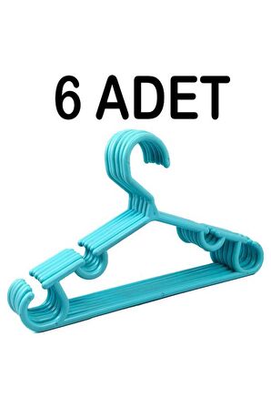 6 Adet Plastik 28cm Kıyafet Elbise Askısı