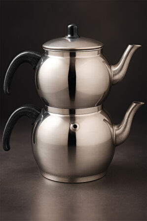 Alüminyum Küre Çaydanlık Mini Boy Siyah Kulp