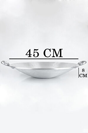 Alüminyum Eloksallı 45cm Kalın Sac Kavurma ve Gözleme Sote Tavası