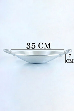 Alüminyum Eloksallı 35cm Kalın Sac Kavurma ve Gözleme Sote Tavası