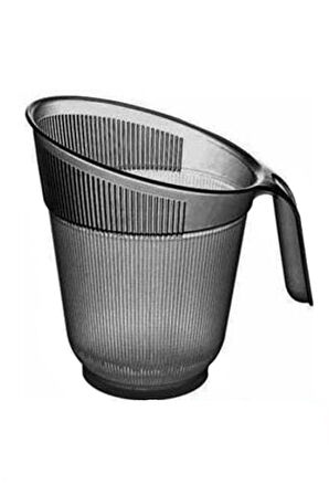 Plastik Eğimli Çok Amaçlı Pratik Pirinç Makarna Süzgeci Şeffaf Siyah