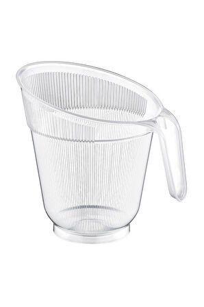 Plastik Eğimli Çok Amaçlı Pratik Pirinç Makarna Süzgeci Şeffaf 
