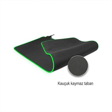 BlueForce 80x30cm RGB Ledli Gaming Oyuncu XL Mouse Pad Düz XL Siyah