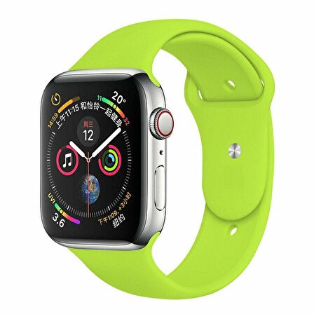 Apple Watch Seri 1/2/3/4/5/6/SE 44 mm Kordon Spor Kayışı Yumuşak Silikon