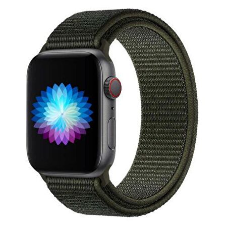 Apple Watch Seri 1/2/3/4/5/6/SE 44mm Kordon Kumaş Dokuma Kayış Örme Bileklik