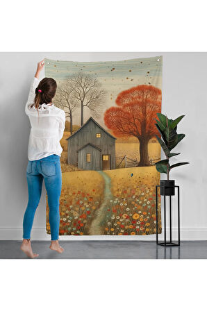 Çayırdaki Ahır Evi Duvar Örtüsü-7531