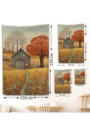 Çayırdaki Ahır Evi Duvar Örtüsü-7531