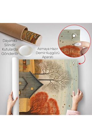 Çayırdaki Ahır Evi Duvar Örtüsü-7531