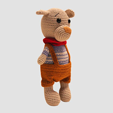 Uretti - gülnur 2184 - El Yapımı Amigurumi  Atkılı  Ayı 29cm - Bej