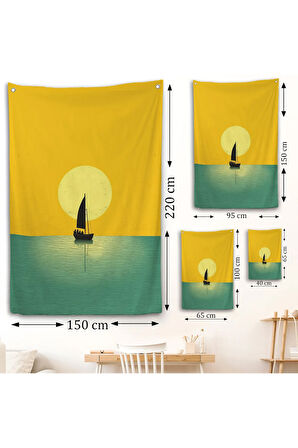 Okyanustaki Yelkenli Duvar Örtüsü-7532