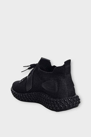 Unisex Triko Örme Sneaker Spor Ayakkabı SİYAH