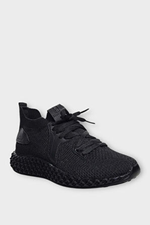 Unisex Triko Örme Sneaker Spor Ayakkabı SİYAH