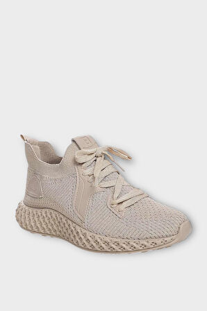 Unisex Triko Örme Sneaker Spor Ayakkabı BEJ