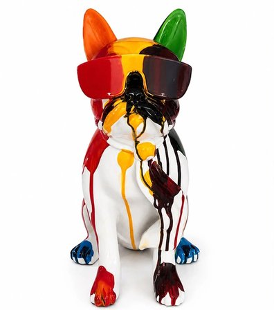 Renkli Dekoratif Polyester Bulldog Köpek Figürü Alk5473