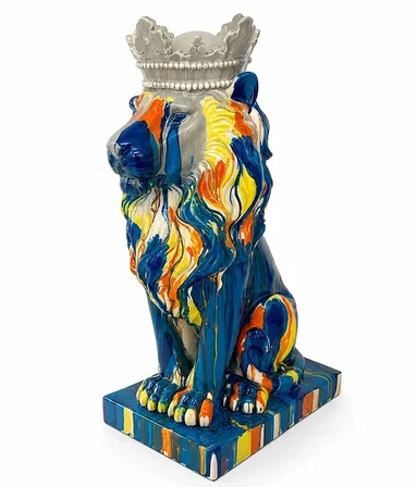 Renkli Dekoratif Polyester Aslan Figürü Alk5474