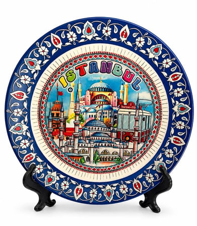 İstanbul Temalı Porselen Dekoratif Tabak 18 Cm Alk5841