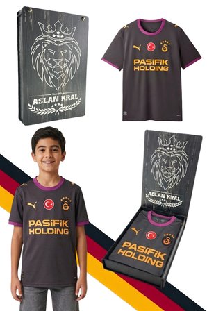 GALATASARAY ORJİNAL LİSANSLI PUMA 26/27 DEPLASMAN SİYAH ÇOCUK  FORMA LAZER KUTULU