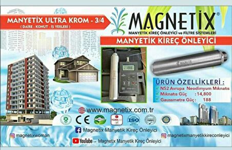 3/4 Daire Tipi Magnetix Ultra Krom Atom Karınca