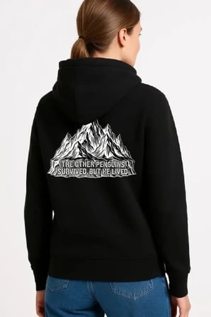 USLUCAN ALIŞVERİŞ Nihilist Penguen Temalı Oversize Kapüşonlu Sweatshirt - Siyah
