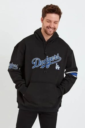USLUCAN ALIŞVERİŞ Erkek Baskılı Kapşonlu Üç Iplik Oversize Sweatshirt - Siyah