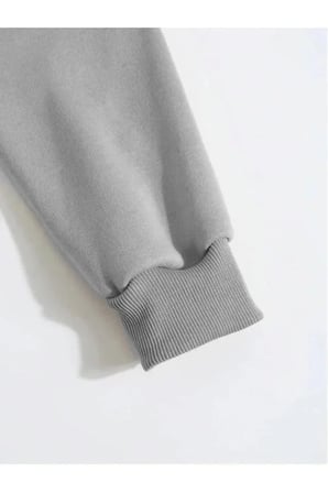 USLUCAN ALIŞVERİŞ Erkek Düz Kapüşonlu Sweat - Boyalı Gri