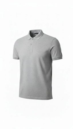 USLUCAN ALIŞVERİŞ Erkek Pike Kumaş Düğmeli Yaka Regular Fit Günlük Kısa Kol Tişört T-shirt - Gri