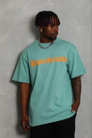 USLUCAN ALIŞVERİŞ Erkek Baskılı T-Shirt Kısa Kol Bisiklet Yaka Regular Fit Rahat Kalıp Günlük Tişört - Mint Yeşili