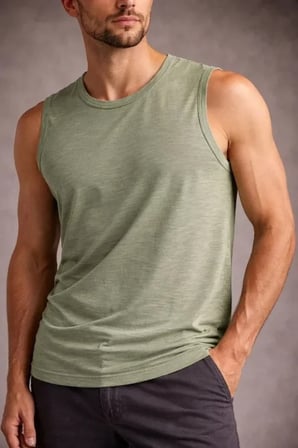 USLUCAN ALIŞVERİŞ Erkek Flamlı Kumaş Sıfır Kolsuz Atlet Basic Spor Üst, Günlük Ve Fitness Kullanımına Uygun - Mint Yeşili